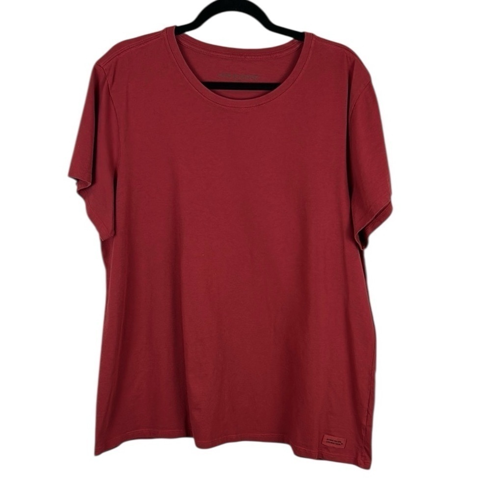 Life Is Good Casual Boxy Crew Neck Cotton Short Sleeve Tee XXL Brick Red